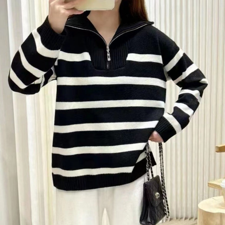 TIANA™ | Chic Striped Long Sleeve Collared Top