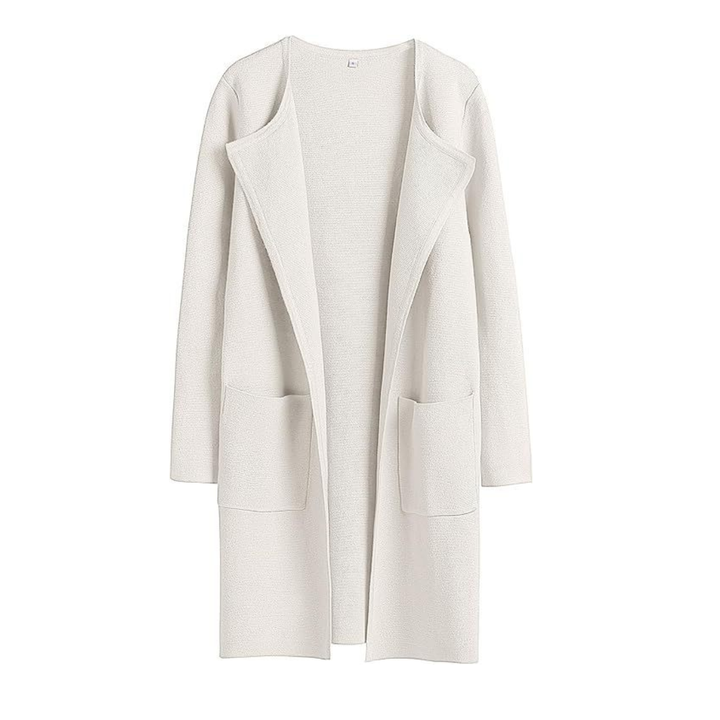FREJА™ | Cozy Lapel Open-Front Knit Cardigan