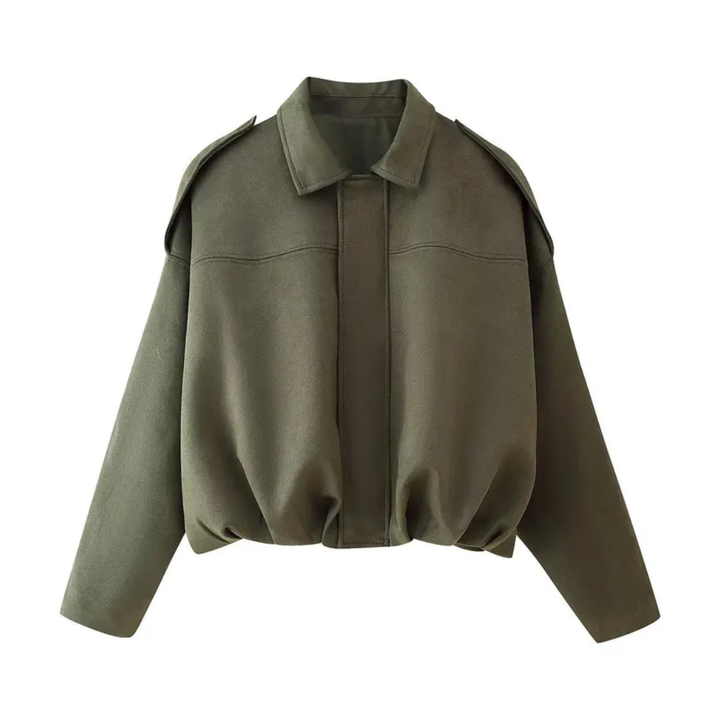 PETRA™ – Vintage Suede Epaulet Bomber Jacket