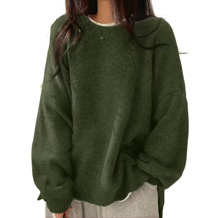DAGNY™ | Cozy Drop Shoulder Split Hem Sweater