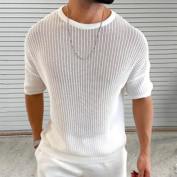 Andrew | Short Sleeve Crew Neck Knit Top