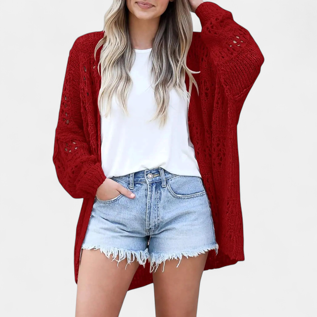 FIORELLA™ | Boho Hollow-Out Knit Cardigan