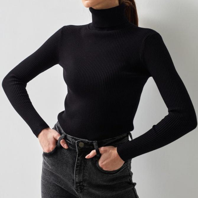 MAEVA™ | Ribbed Turtleneck Sweater