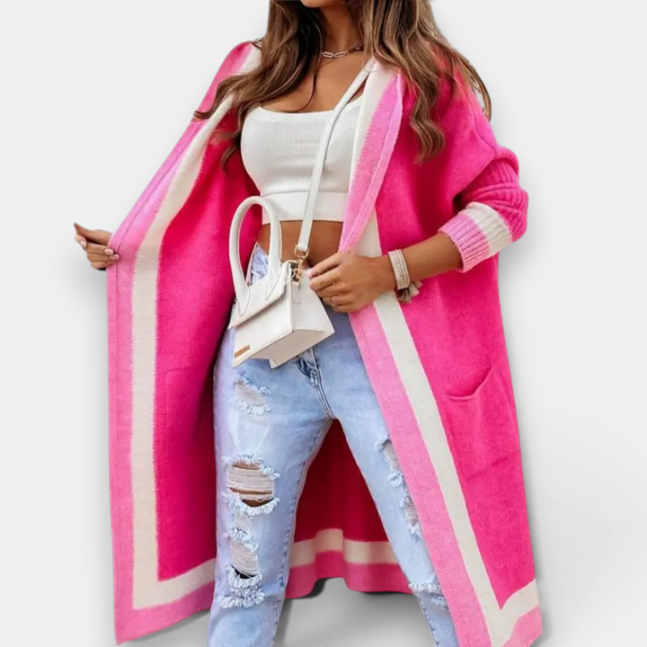 TOLVIE™ | Cozy Striped Hooded Long Cardigan