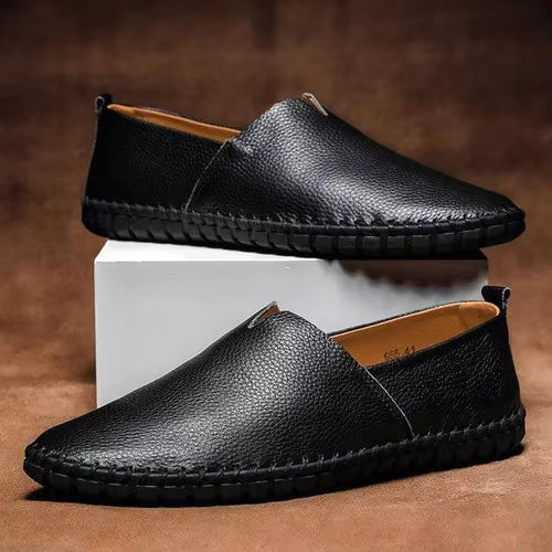 Chris | Grained Leather Loafers