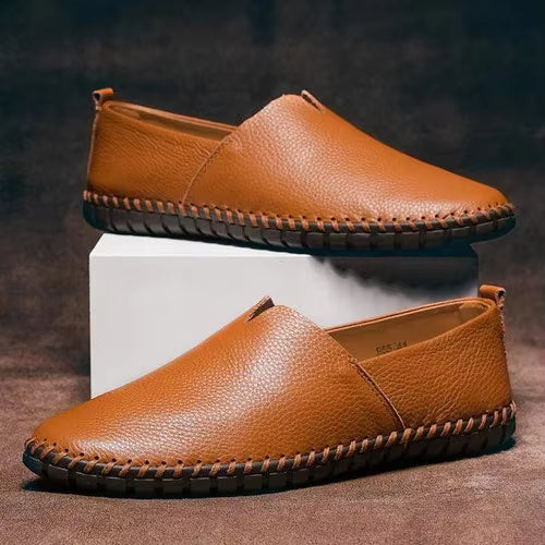 Chris | Grained Leather Loafers