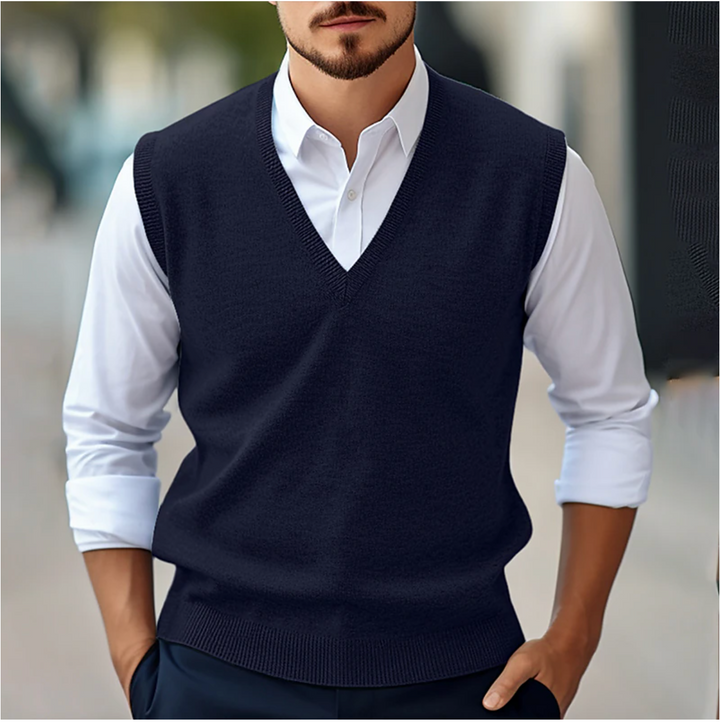Steve | Smart Layering Sleeveless V-Neck Sweater