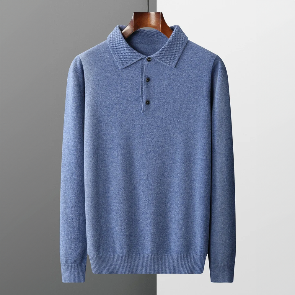 Scott | Ribbed Trim Polo Sweater
