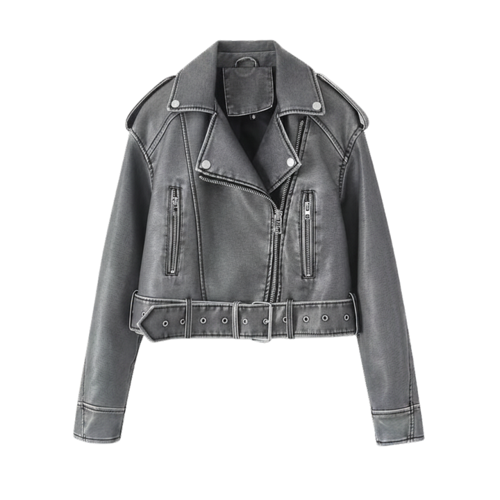 DAGMAR™ – Vintage Moto Loose Leather Jacket