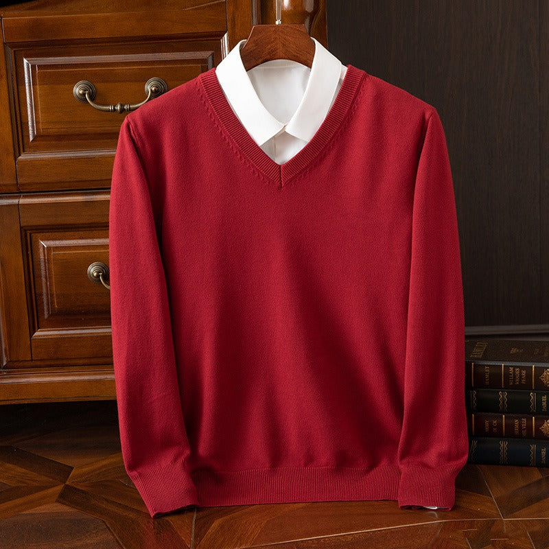 Rik | V-Neck Sweater in Soft Cotton Blend