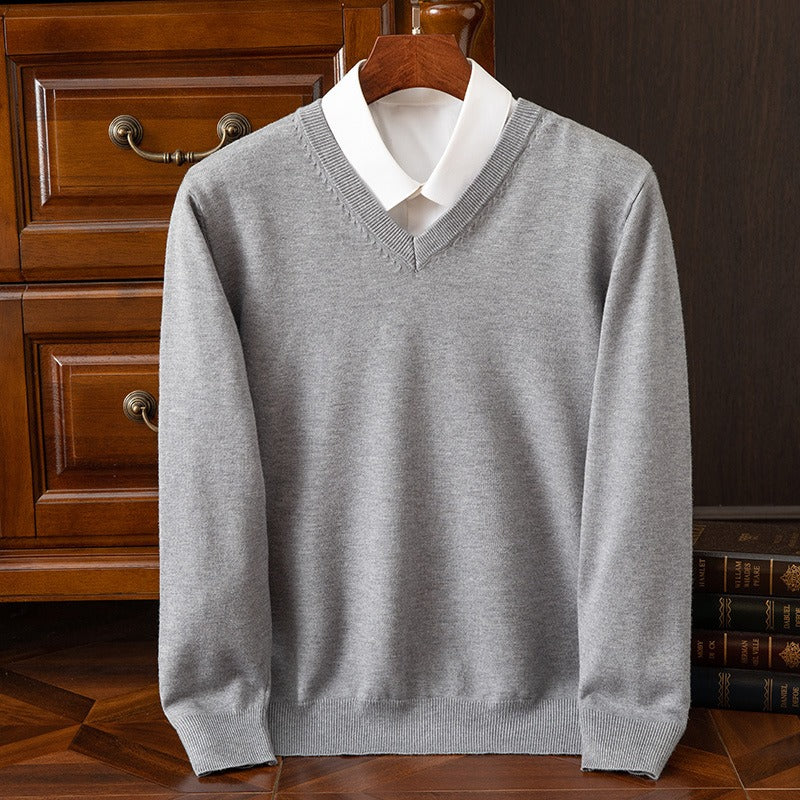 Rik | V-Neck Sweater in Soft Cotton Blend