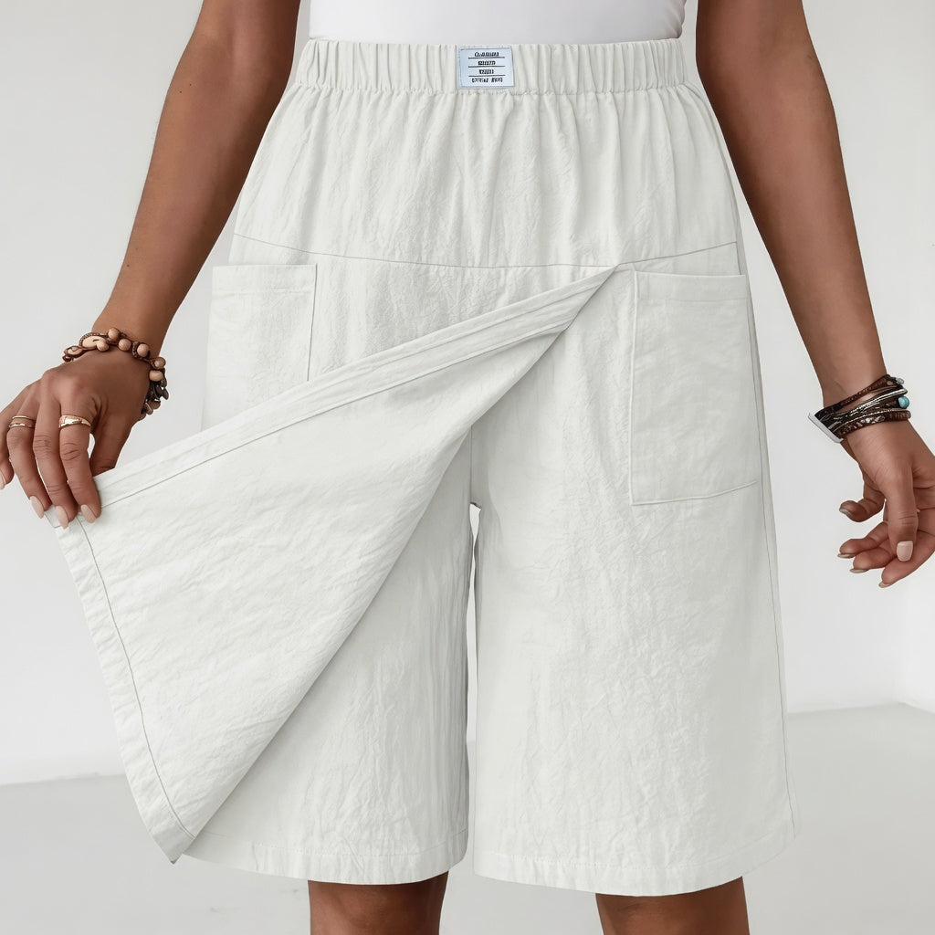 Emelia | Elastic Waist Shorts Skirt with Pockets