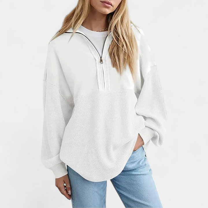 HADWEN™ | Cozy Half-Zip Waffle Knit Pullover
