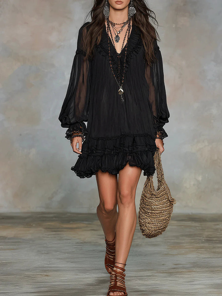 Noelle | Mini Dress with Ruffled Trim