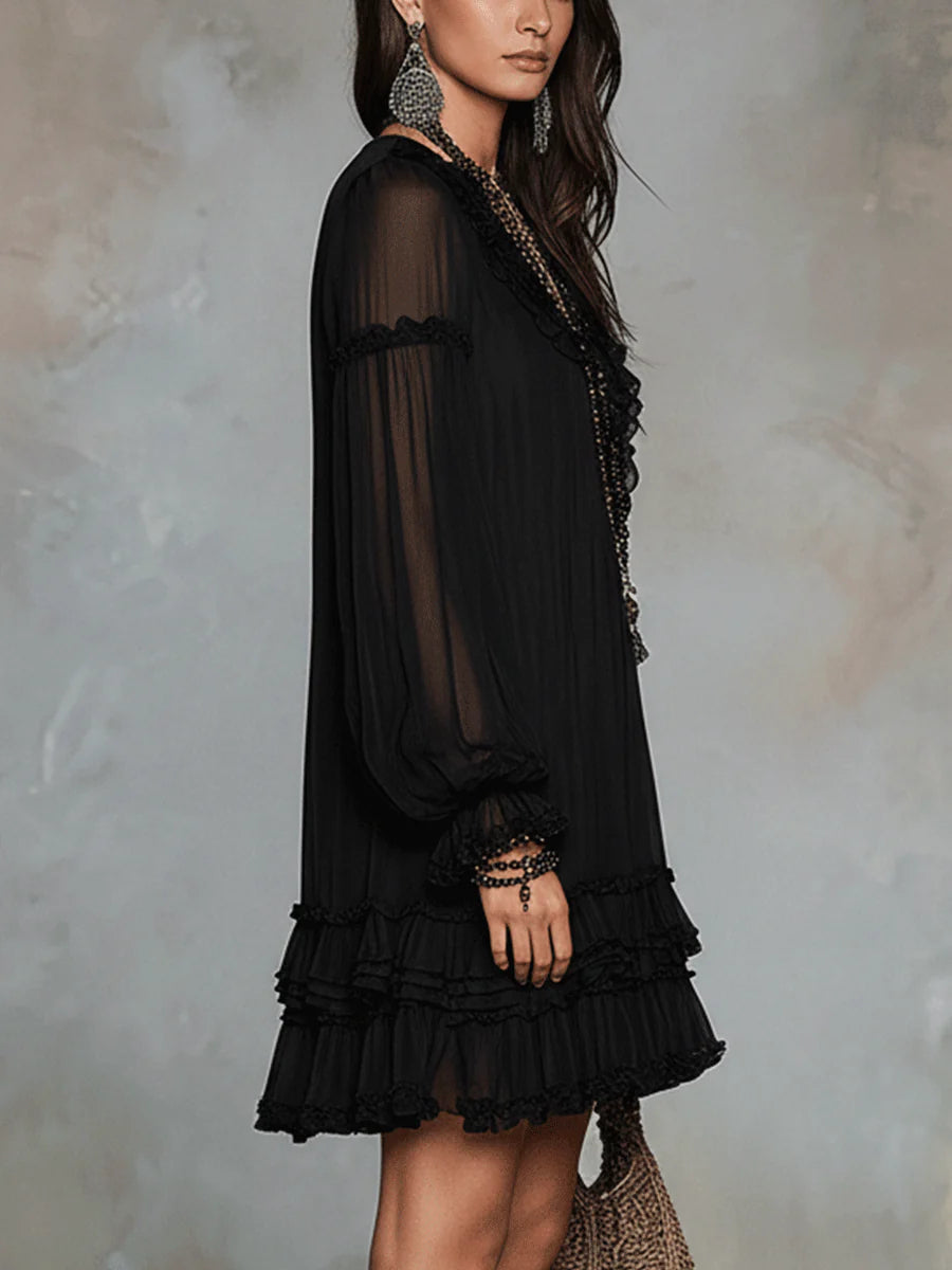 Noelle | Mini Dress with Ruffled Trim