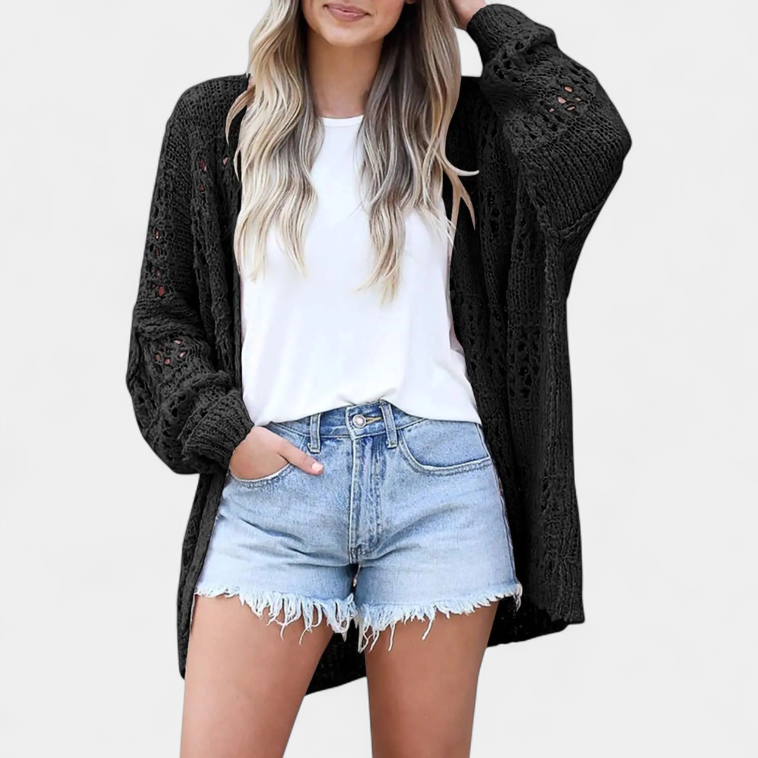 FIORELLA™ | Boho Hollow-Out Knit Cardigan