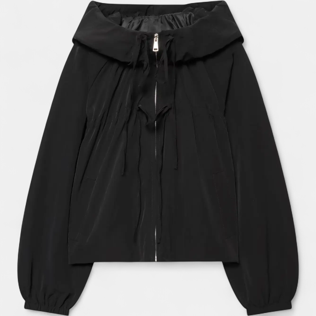 REXLYN™ – Y2K Bow-Detail Drawstring Hoodie Jacket