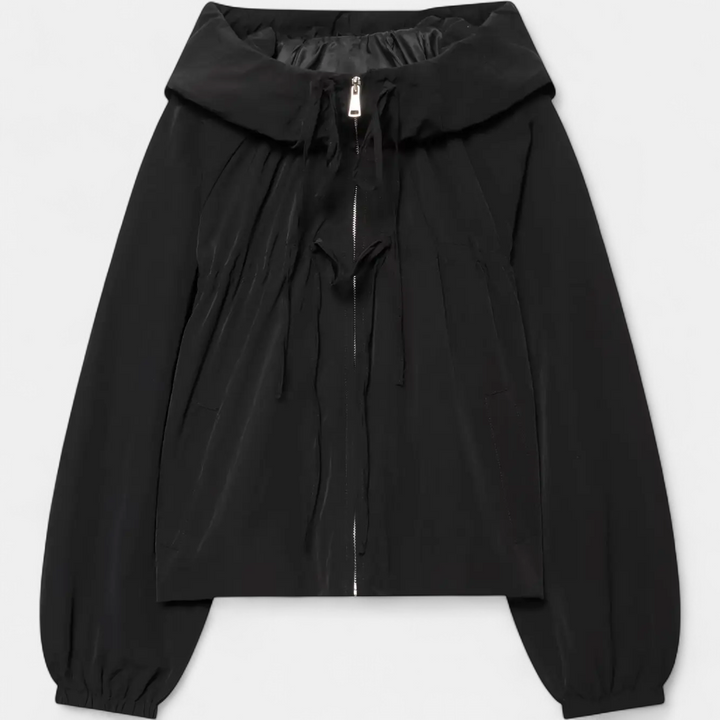 REXLYN™ – Y2K Bow-Detail Drawstring Hoodie Jacket