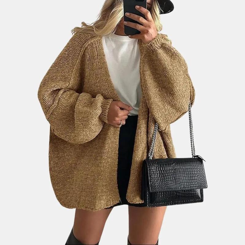 VERONIKA™ | Oversized Fit Lantern Sleeve Autumn Knit Cardigan