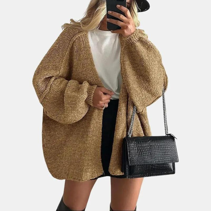 VERONIKA™ | Oversized Fit Lantern Sleeve Autumn Knit Cardigan