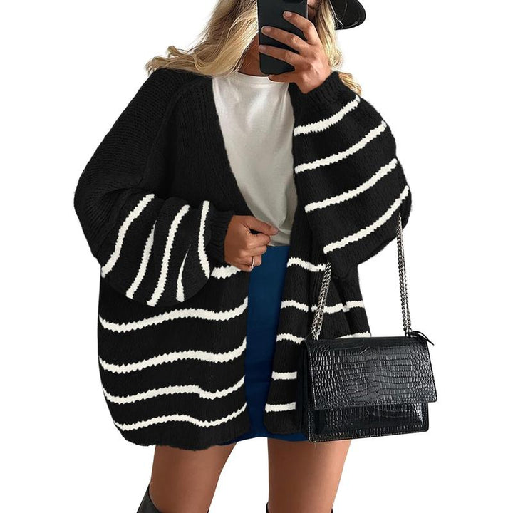 VERONIKA™ | Oversized Fit Lantern Sleeve Autumn Knit Cardigan