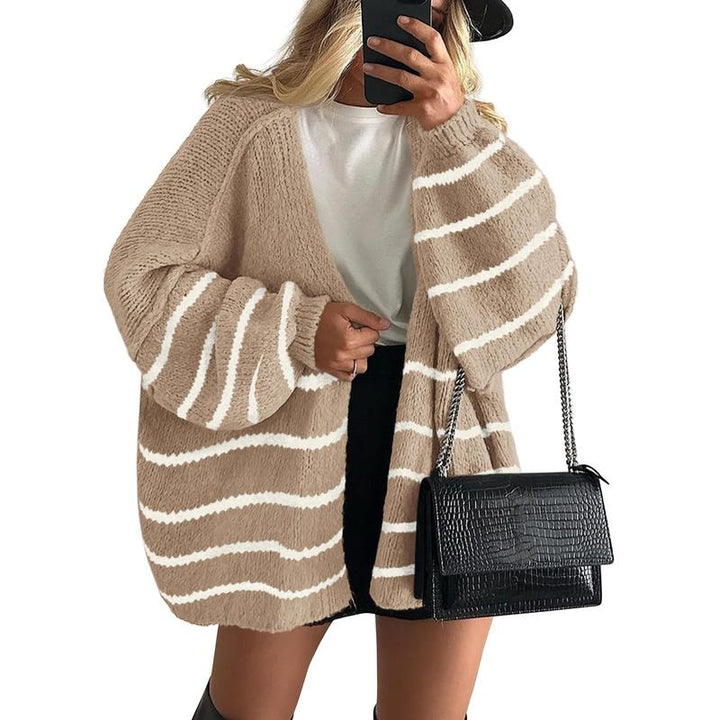 VERONIKA™ | Oversized Fit Lantern Sleeve Autumn Knit Cardigan
