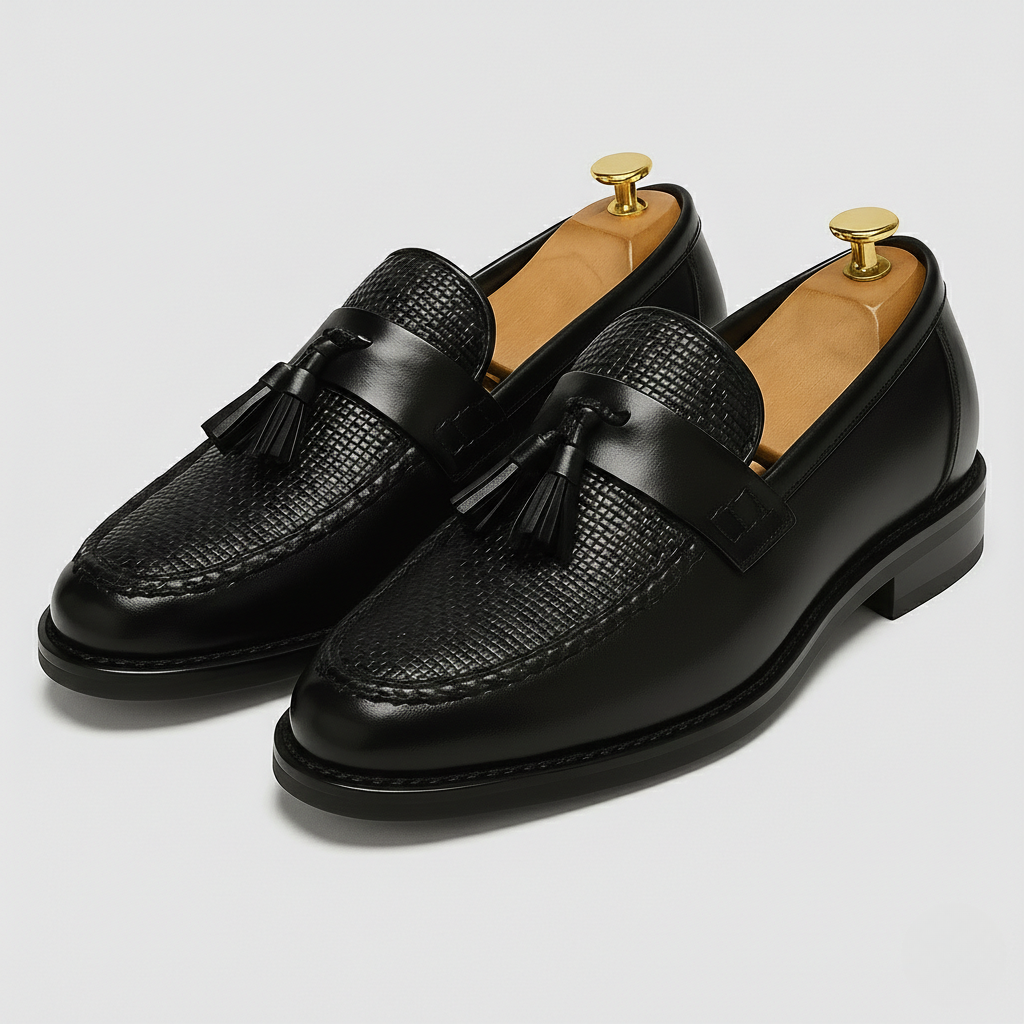 Shawn | Box Calf Leather Saddle Tassel Loafer