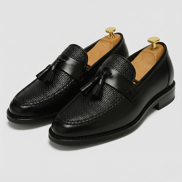 Shawn | Box Calf Leather Saddle Tassel Loafer