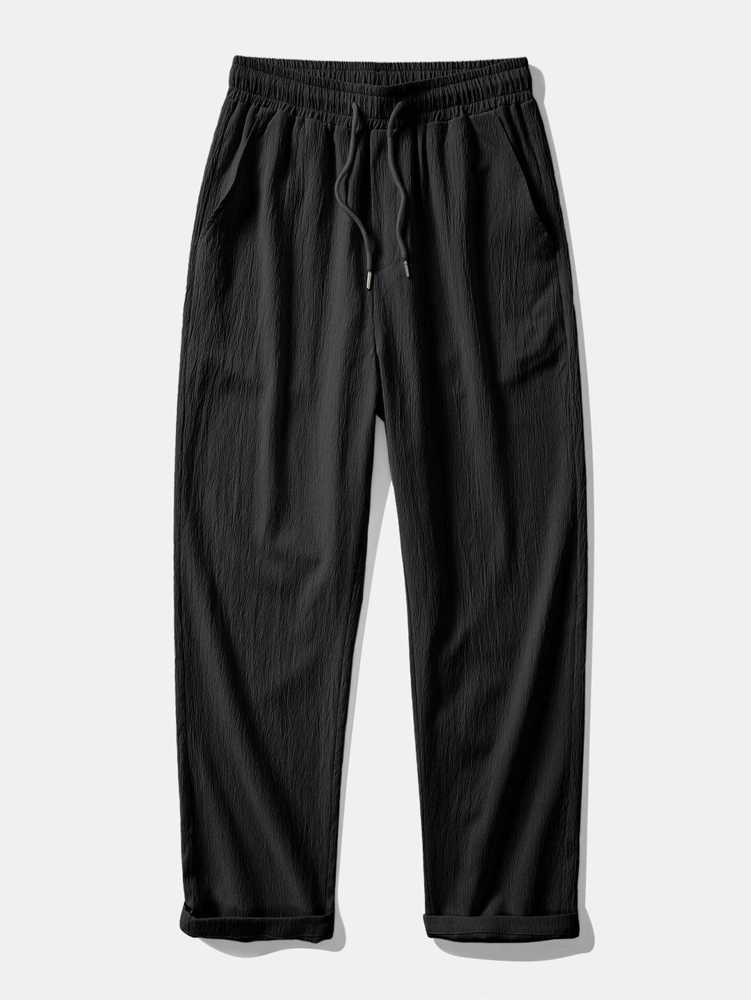 Jamal | Gerimpelde textuur<tc>rood</tc> V-hals shirt &amp; kreuk textuur<tc>rood</tc> Rechte broek