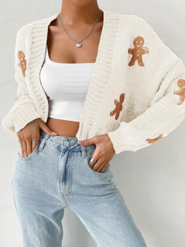 HEIDI™ | Open Front Knit Cardigan with Cartoon Print for Cozy Outfits