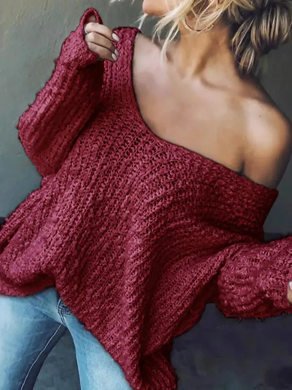 TELIKA™ | Comfy Drop Shoulder Long Sleeve Sweater