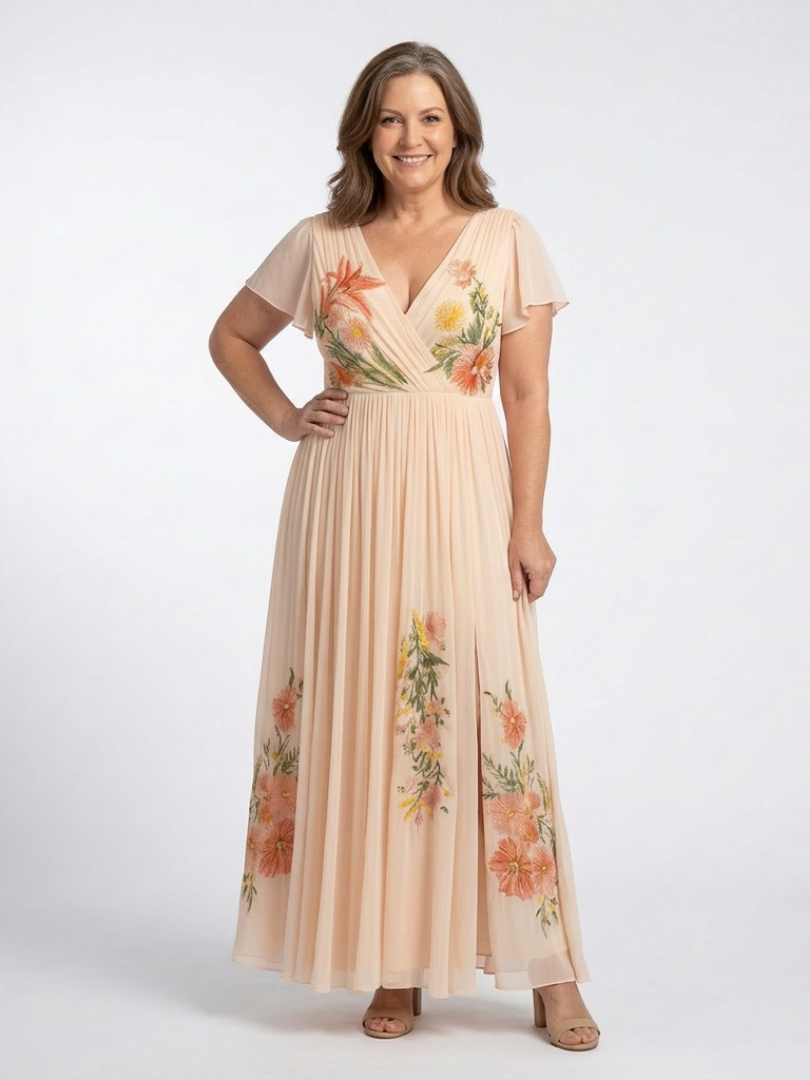 Calista | Pleated Floral Maxi Dress