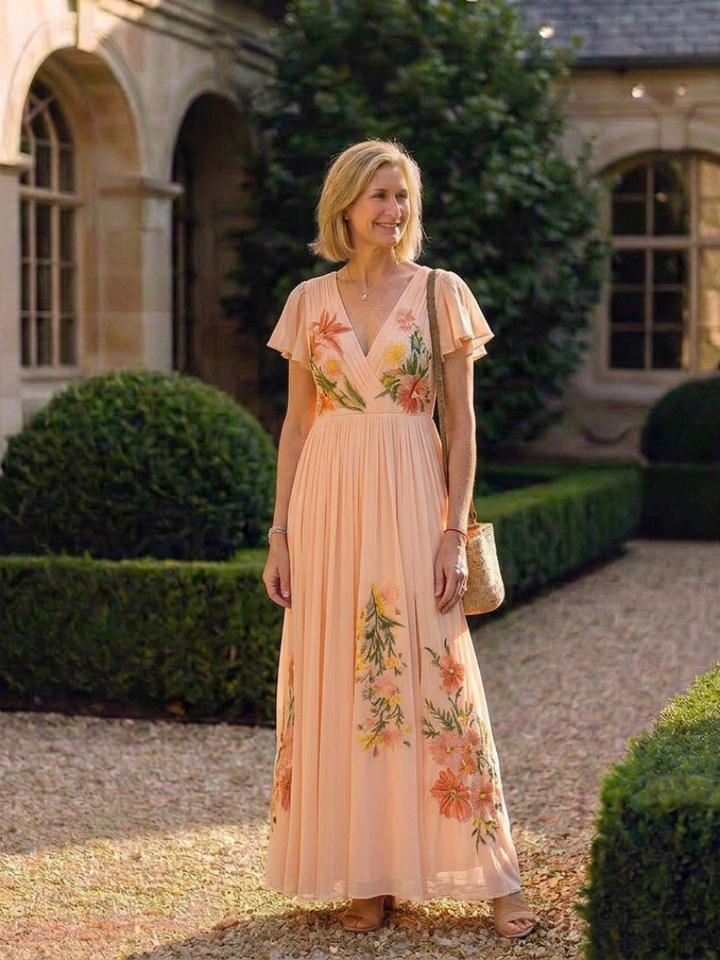 Calista | Pleated Floral Maxi Dress