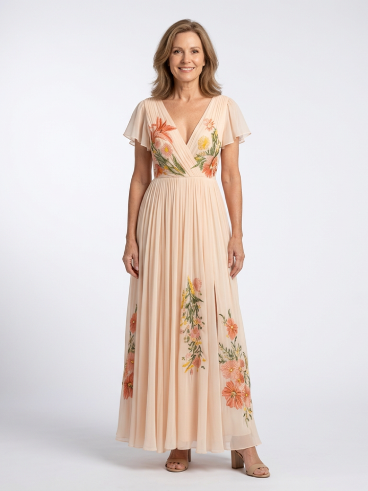 Calista | Pleated Floral Maxi Dress