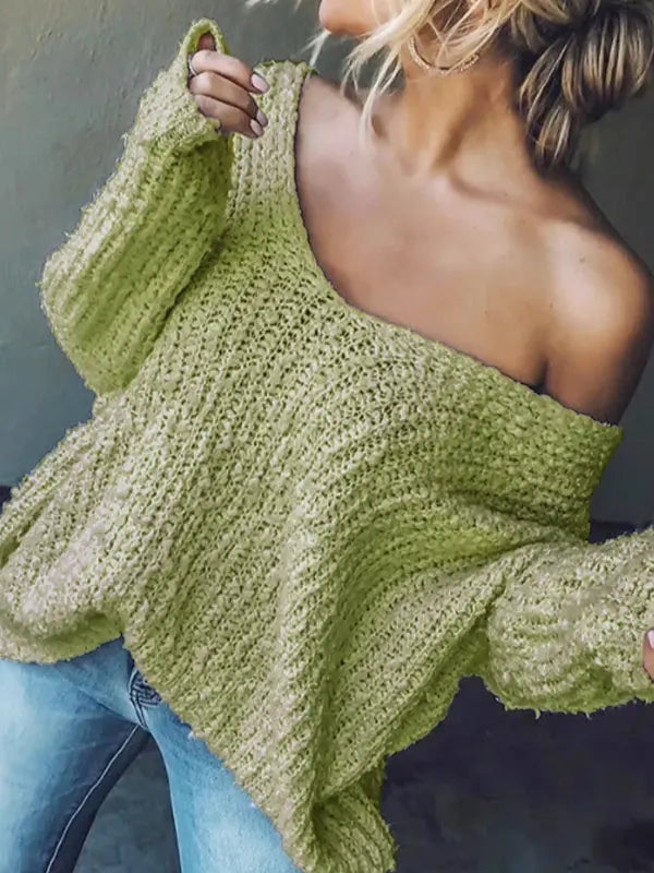 TELIKA™ | Comfy Drop Shoulder Long Sleeve Sweater