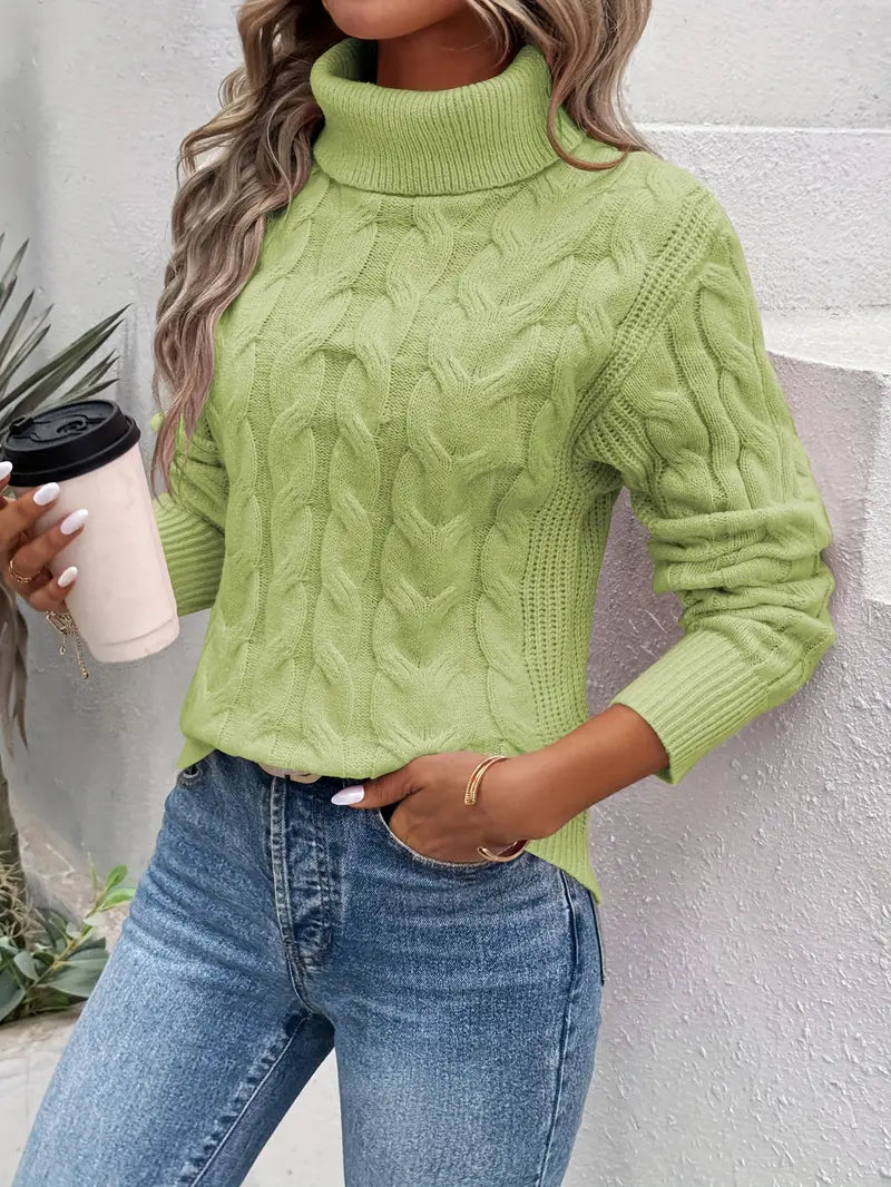 MAIKA™ | Cable Knit Turtleneck Sweater