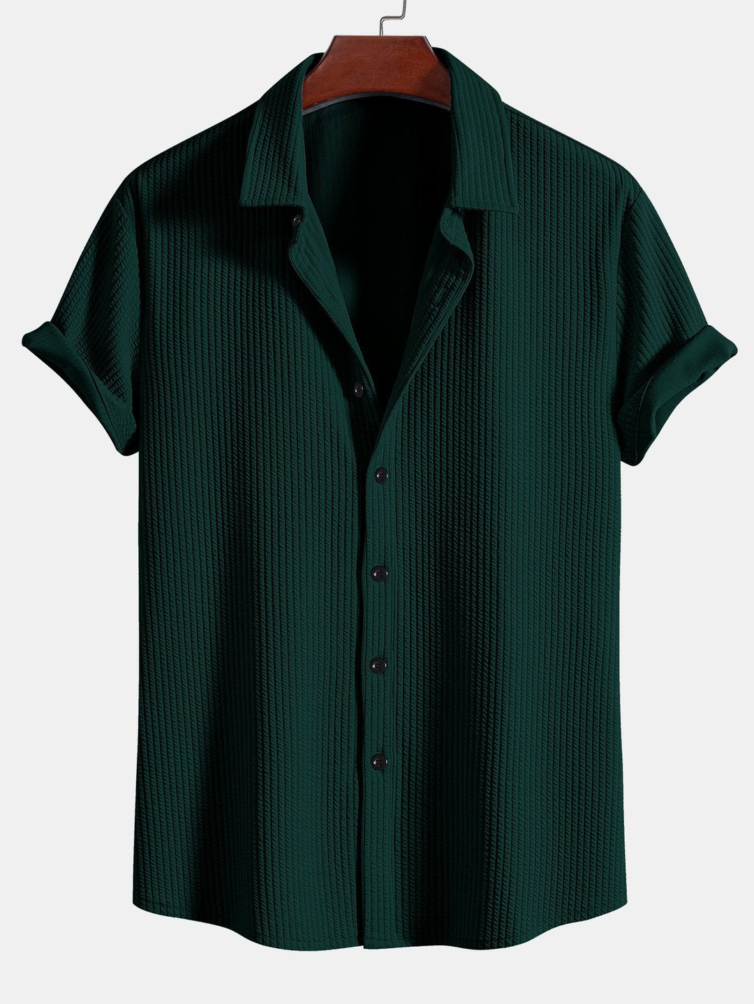Kurt | Muscle Ribbed Button-Up Shirt