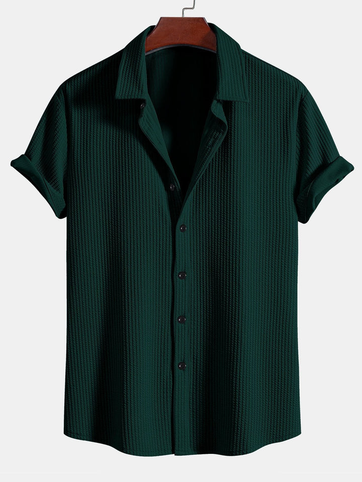 Kurt | Muscle Ribbed Button-Up Shirt
