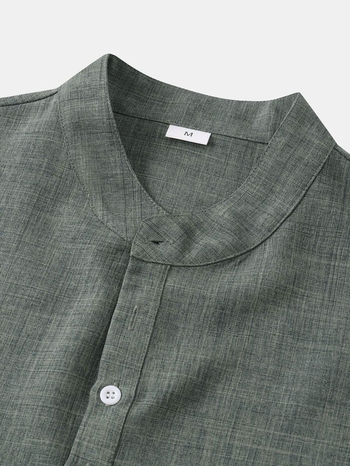 Pete | Short Sleeve Linen Henley Shirt