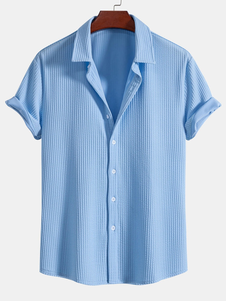 Kurt | Muscle Ribbed Button-Up Shirt