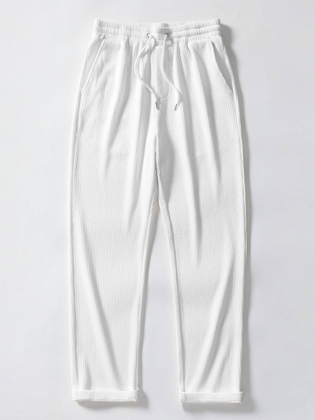 Dexter | Geometric Jacquard Open Knit Polo & Straight Leg Ribbed Pants