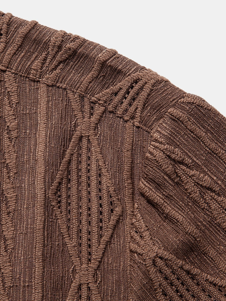 Carlos | Geometric Jacquard Cuban Shirt