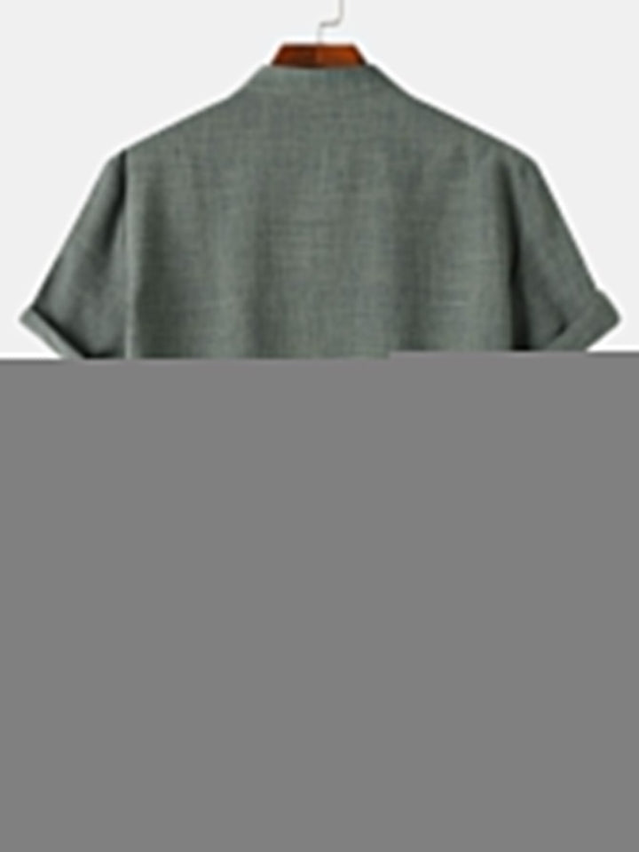 Pete | Short Sleeve Linen Henley Shirt