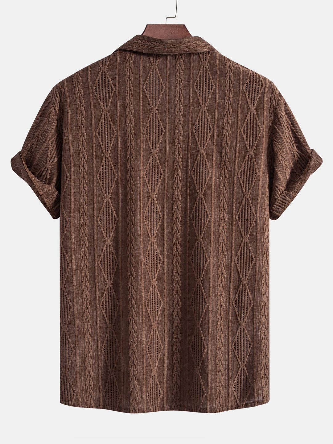Shai | Geometrisch Jacquard Cubaanse Shirt & Rechte Linnen Broek