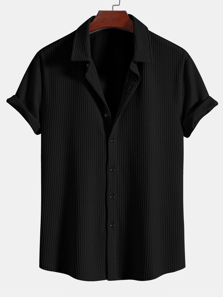 Kurt | Muscle Ribbed Button-Up Shirt