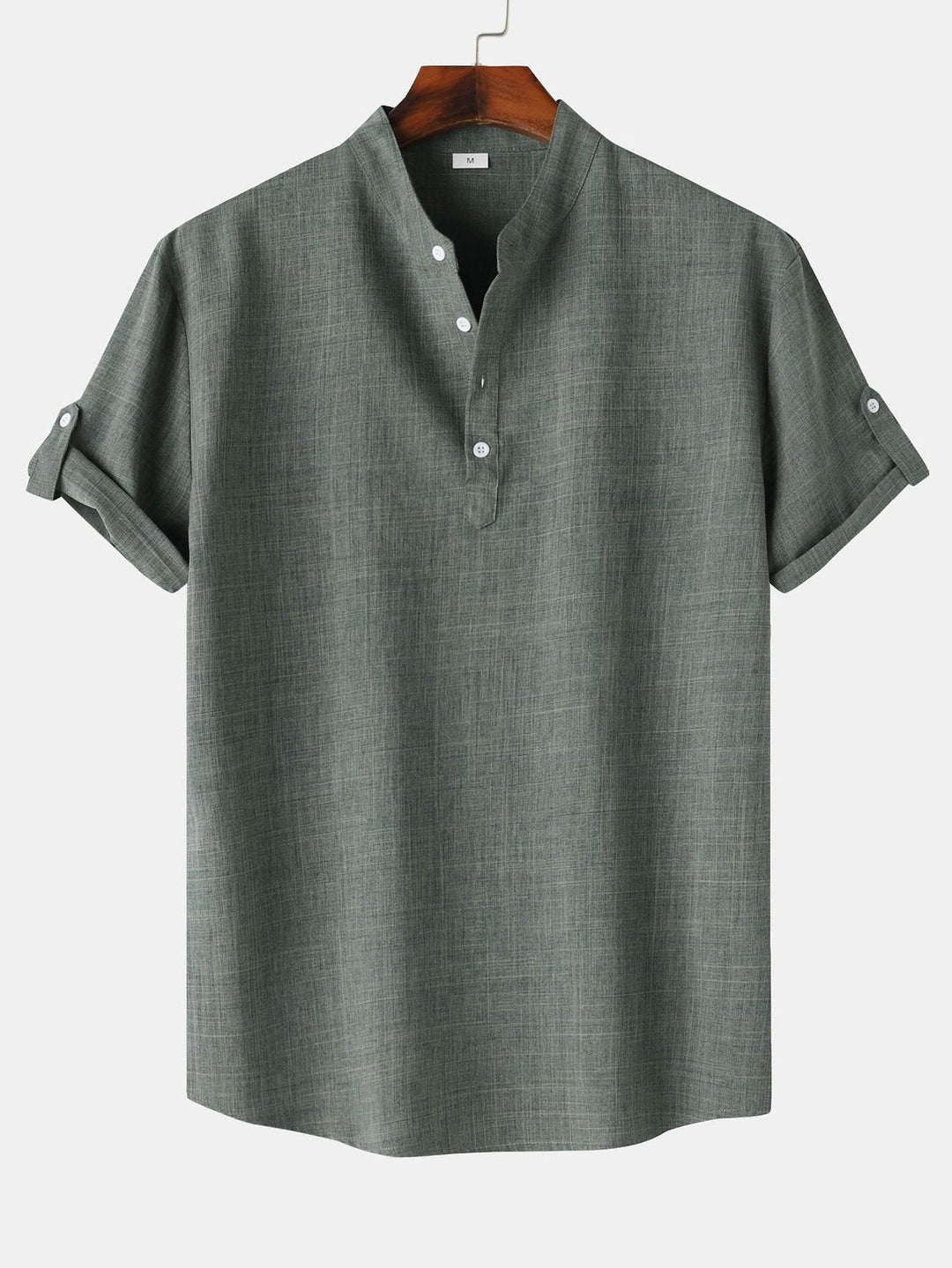 Pete | Short Sleeve Linen Henley Shirt
