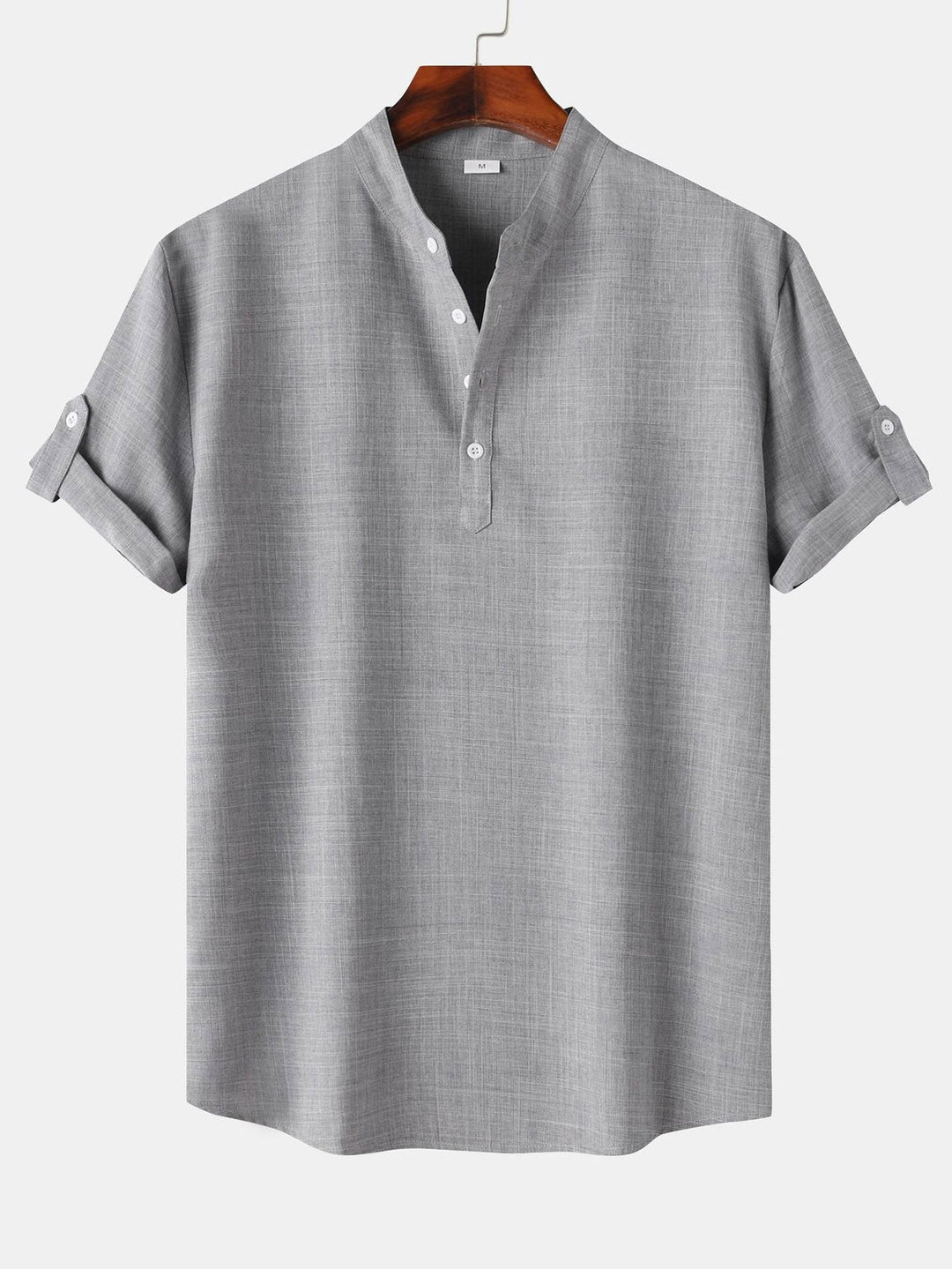 Pete | Short Sleeve Linen Henley Shirt