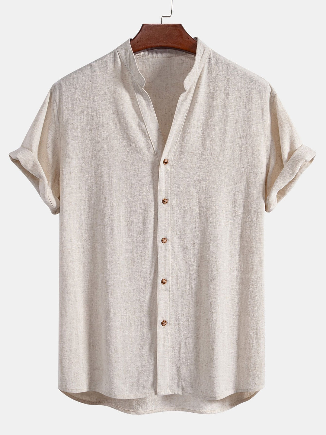 Tommy | Linen and Rayon V-Neck Short Sleeve Shirt