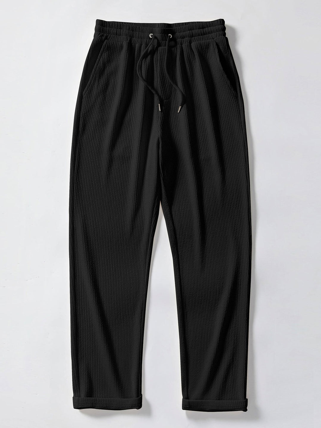 Dexter | Geometric Jacquard Open Knit Polo & Straight Leg Ribbed Pants