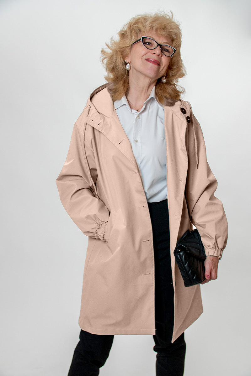 Rachel™ Water-Resistant Oversized Hooded Windbreaker